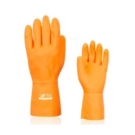 Luva latex volk Laranja reforç